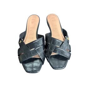 Ted Baker Zelania Leather Croc Effect flat Sandals Mules Size EU 38.5US 8